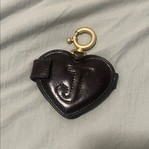 Juicy Y2K Super Rare! Heart-Shaped Black Leather Keychain
